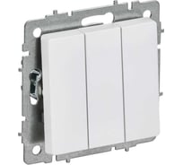 Выключатель 3-клавишный IEK BRITE 10А, арктический белый ВС10-3-0-БрАБ BR-V30-0-10-K91