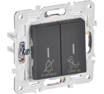 Выключатель 2-клавишный IEK BRITE с индикацией, отельный, 10А, графит SK-V16G SK-V20-2-10-K53