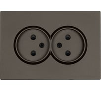 Розетка 2-местная с защитной шторкой STEKKER без заземления, 250В, 16А, серия Эмили, RST10-5116-09, антрацит, soft touch, 49929