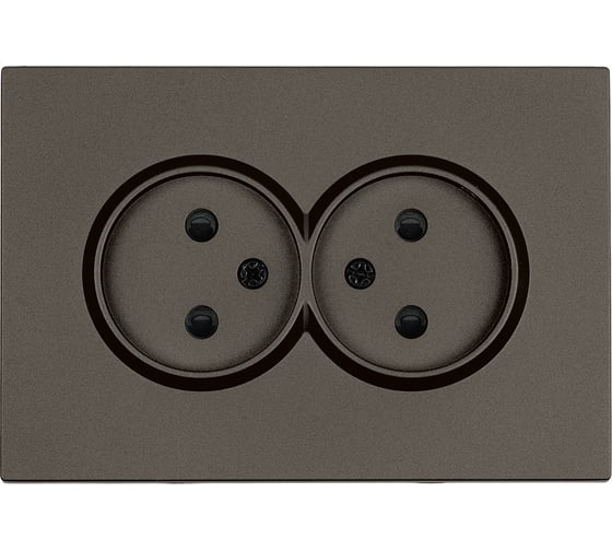 Розетка 2-местная с защитной шторкой STEKKER без заземления, 250В, 16А, серия Эмили, RST10-5116-09, антрацит, soft touch, 49929 1