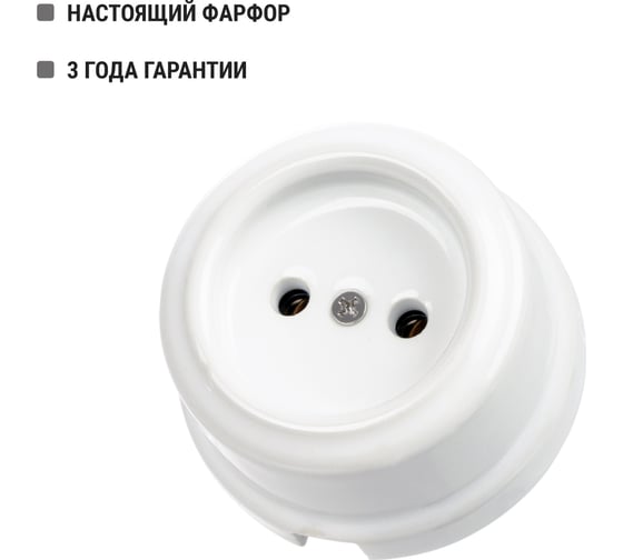 Розетка TDM ELECTRIC фарфоровая 2П 10А 250В белая, серия "Болонь" SQ1820-0004