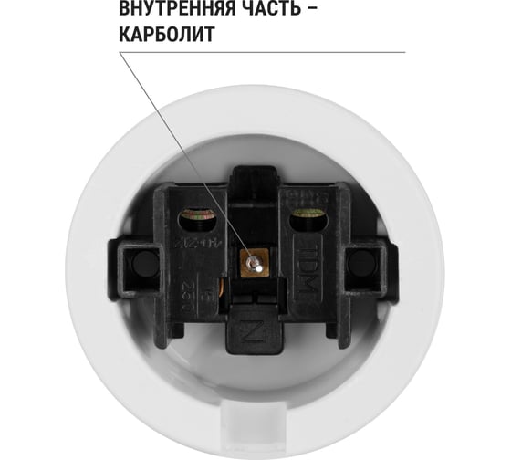 Розетка TDM ELECTRIC фарфоровая 2П 10А 250В белая, серия "Болонь" SQ1820-0004