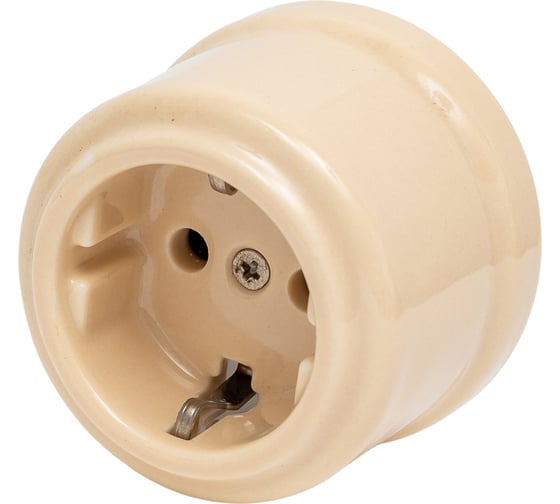 Розетка TDM ELECTRIC фарфоровая 2П+З 16А 250В сл. кость «Болонь» SQ1820-0312