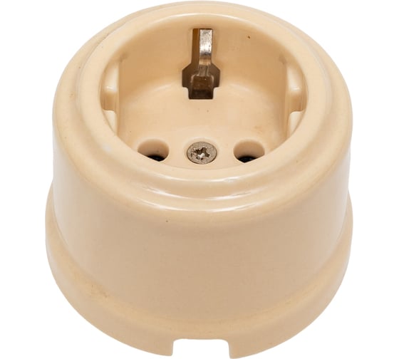 Розетка TDM ELECTRIC фарфоровая 2П+З 16А 250В сл. кость «Болонь» SQ1820-0312