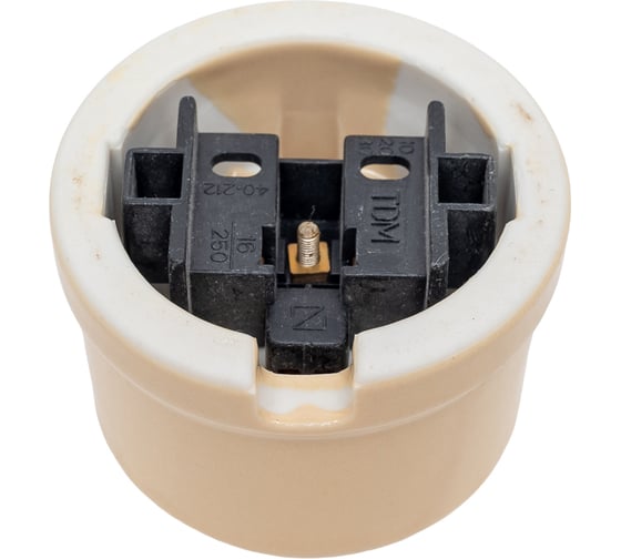 Розетка TDM ELECTRIC фарфоровая 2П+З 16А 250В сл. кость «Болонь» SQ1820-0312