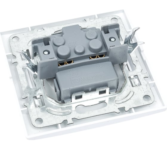 Розетка TDM ELECTRIC 2П 10А 250В белая "Таймыр" пром. упак., бакелит. основание AQ1814-0511