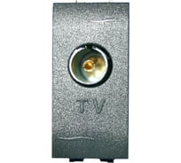 TV розетка DKC с согласующим сопротивлением, черная, 1 модуль 77721N 24598