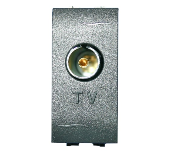 TV розетка DKC с согласующим сопротивлением, черная, 1 модуль 77721N 24598