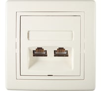 Коммуникационная розетка Aling-conel PRESTIGE двойная RJ45 Cat6 FTP, бежевая 615S.99 113222