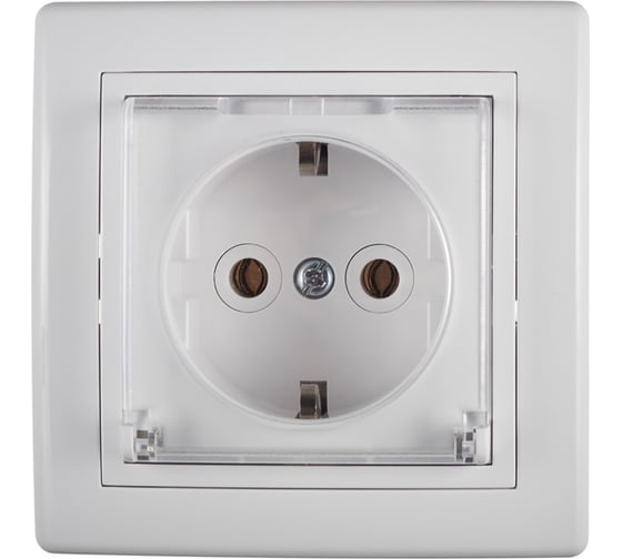 Розетка Aling-conel PRESTIGE 16A 250В с крышкой и поликарбонатовой вставкой, белая 633.00 113029