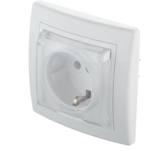Розетка Aling-conel PRESTIGE 16A 250В с крышкой и поликарбонатовой вставкой, белая 633.00 113029