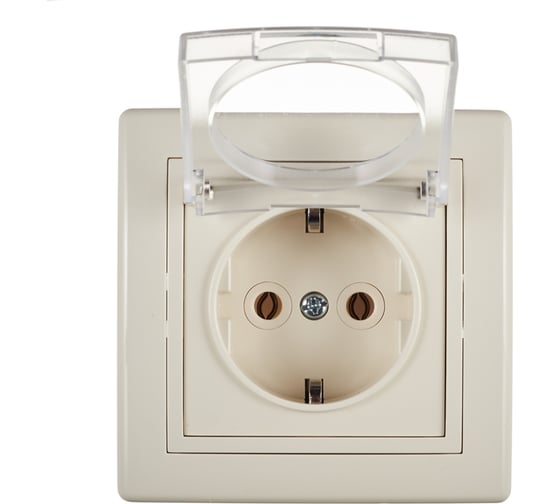 Розетка Aling-conel PRESTIGE 16A 250В с крышкой, бежевая 633.99 113226 1
