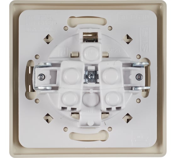 Розетка Aling-conel PRESTIGE 16A 250В с поликарбонатовой вставкой, бежевая 630.999 113163