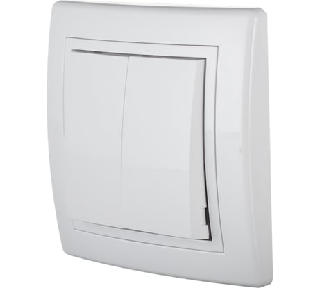 Двухклавишный выключатель Aling-conel PRESTIGE 10AX 250В, белый 606.00 113048