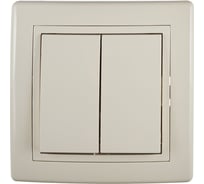 Двухклавишный выключатель Aling-conel PRESTIGE 10AX 250В, бежевый 606.99 113068