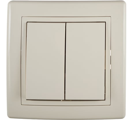 Двухклавишный выключатель Aling-conel PRESTIGE 10AX 250В, бежевый 606.99 113068