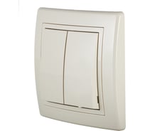 Проходной 2-клавишный выключатель Aling-conel PRESTIGE 10AX 250В, бежевый 6072.99