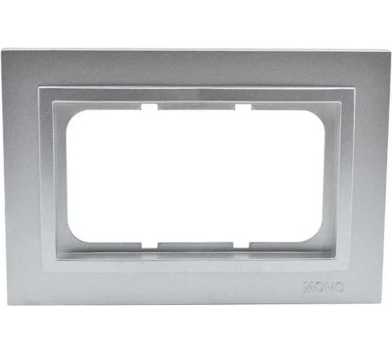 Двойная рамка для розетки Mono Electric DESPINA серебро 102-210000-165 1