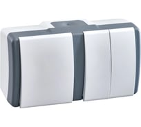 Одноклавишный выключатель + двухклавишный выключатель Mono Electric OCTANS IP54, бело-серый 154-020001-179