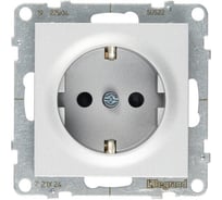 Силовая розетка Legrand SUNO 2К+З 16А 250В с защитными шторками. Винтовые зажимы. Цвет Алюминий 721324