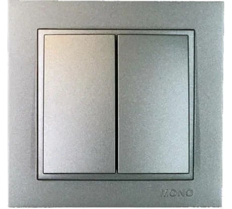Двухклавишный выключатель Mono Electric DESPINA антрацит 102-242425-102