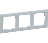 Рамка декоративная универсальная Legrand SUNO 3-постовая Цвет Алюминий 721513