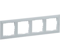 Рамка декоративная универсальная Legrand SUNO 4-постовая Цвет Алюминий 721514