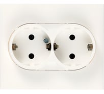 Силовая розетка Legrand SUNO двойная 2х2К+З 16А 250В. С защитными шторками. Безвинтовые зажимы Цвет Белый 721126