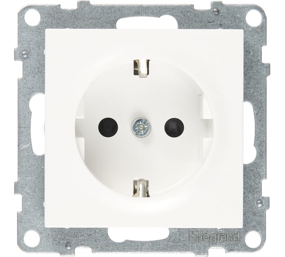 Силовая розетка Legrand SUNO 2К+З 16А 250В с защитными шторками.Безвинтовые зажимы. Цвет Белый 721120 1
