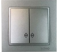 Двухклавишный проходной выключатель Mono Electric DESPINA антрацит 102-242423-111