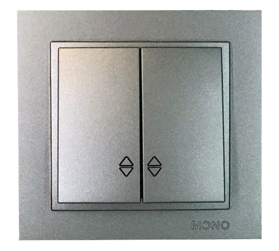 Двухклавишный проходной выключатель Mono Electric DESPINA антрацит 102-242423-111 1