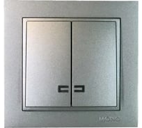 Двухклавишный выключатель с подсветкой Mono Electric DESPINA антрацит 102-242425-103