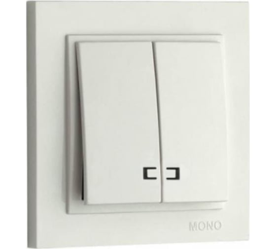 Двухклавишный выключатель с подсветкой Mono Electric DESPINA жемчуг 102-252525-103 1