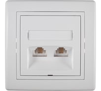 Телефонная розетка Aling-conel PRESTIGE 2xRJ12 6/4 Cat3, белая 613.00 113060