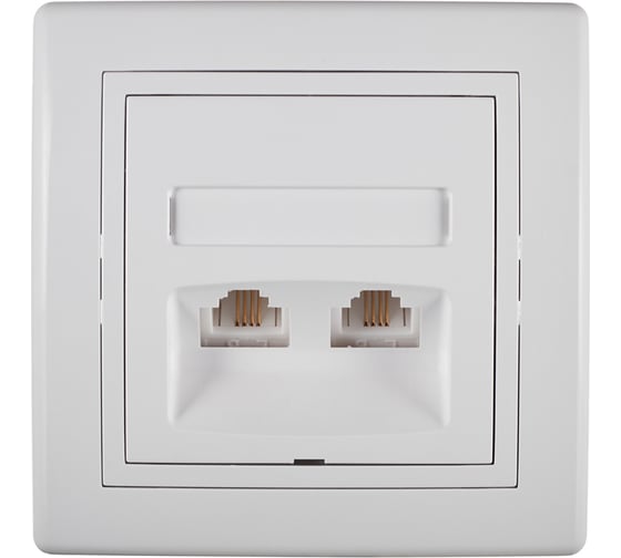 Телефонная розетка Aling-conel PRESTIGE 2xRJ12 6/4 Cat3, белая 613.00 113060
