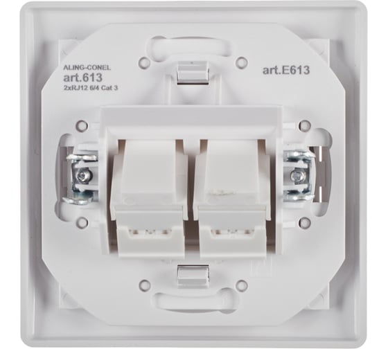 Телефонная розетка Aling-conel PRESTIGE 2xRJ12 6/4 Cat3, белая 613.00 113060