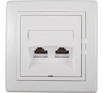 Коммуникационная двойная розетка Aling-conel PRESTIGE RJ45 Cat6 UTP, белая 615.00 113032