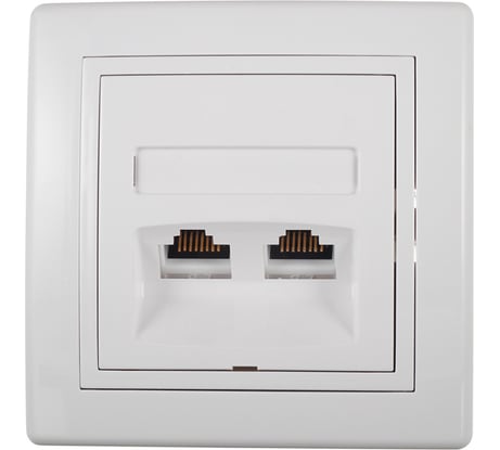 Коммуникационная двойная розетка Aling-conel PRESTIGE RJ45 Cat6 UTP, белая 615.00 113032