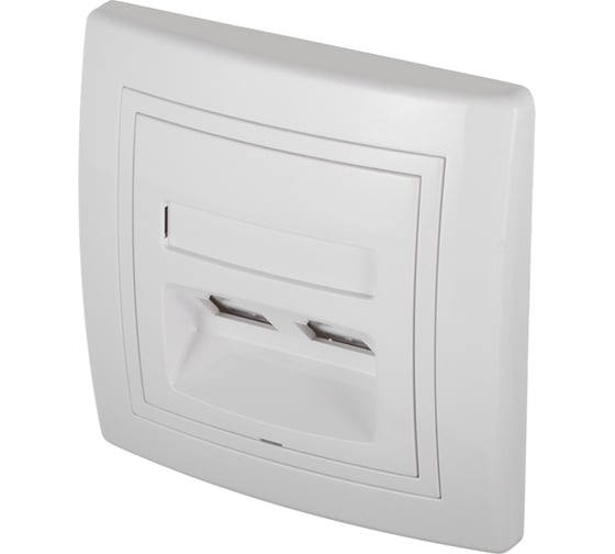 Коммуникационная двойная розетка Aling-conel PRESTIGE RJ45 Cat6 UTP, белая 615.00 113032