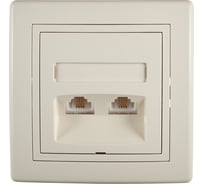 Телефонная розетка Aling-conel PRESTIGE 2xRJ12 6/4 Cat3, бежевая 613.999 113219