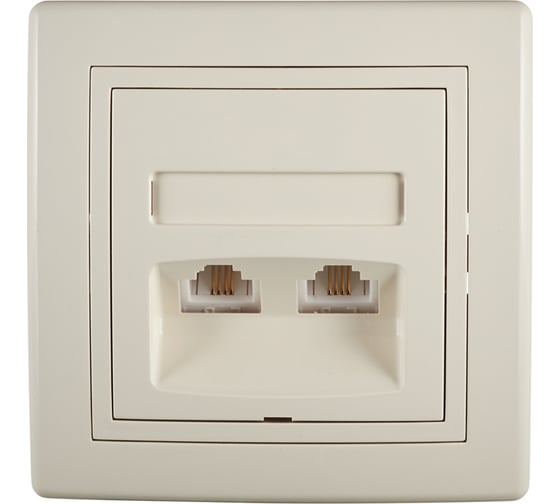 Телефонная розетка Aling-conel PRESTIGE 2xRJ12 6/4 Cat3, бежевая 613.999 113219