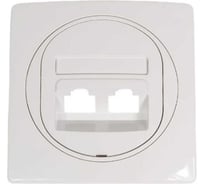 Коммуникационная двойная розетка Aling-conel PRESTIGE RJ45 Cat6 FTP, белая 615S.000 114015