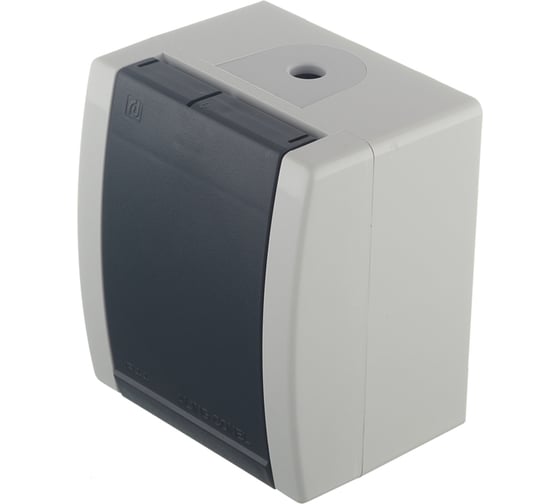 Розетка Aling-conel POWER IP44 16A 250В открытой установки с поликарбонатовой вставкой, серый 2411.1A 117040