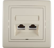 Коммуникационная двойная розетка Aling-conel PRESTIGE RJ45 Cat6 UTP, бежевая 615.99 113221
