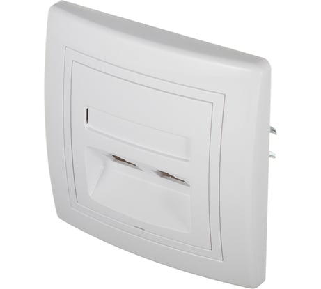 Коммуникационная двойная розетка Aling-conel PRESTIGE RJ45 Cat5e UTP, белая 614.00 113031