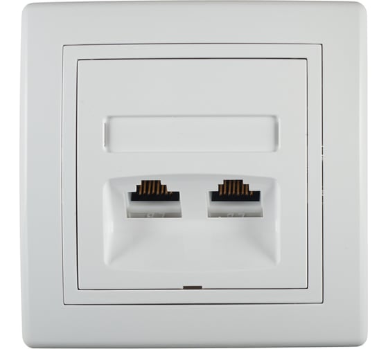 Коммуникационная двойная розетка Aling-conel PRESTIGE RJ45 Cat5e UTP, белая 614.00 113031