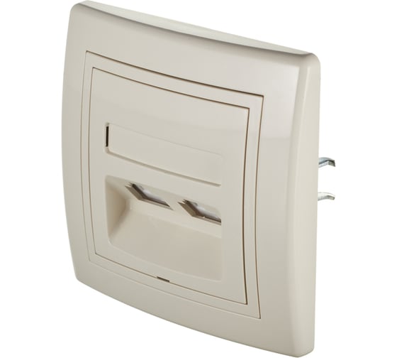 Коммуникационная двойная розетка Aling-conel PRESTIGE RJ45 Cat5e UTP, бежевая 614.99 113220