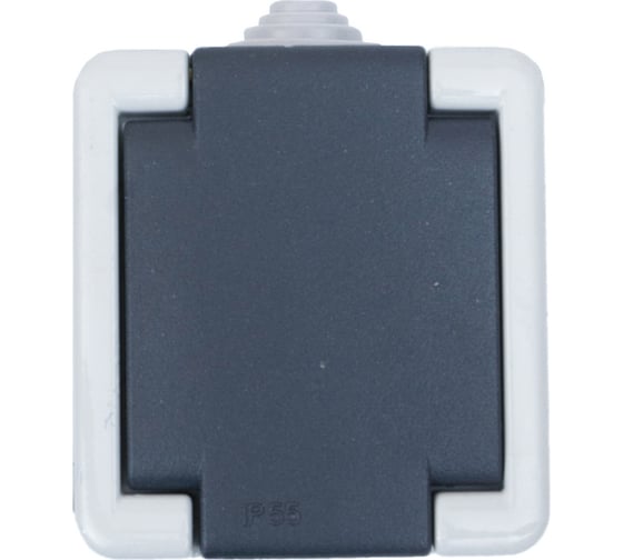 Розетка Aling-conel ARMOR IP55 16A 250В открытой установки с поликарбонатовой вставкой, серый 2711.1A 117006