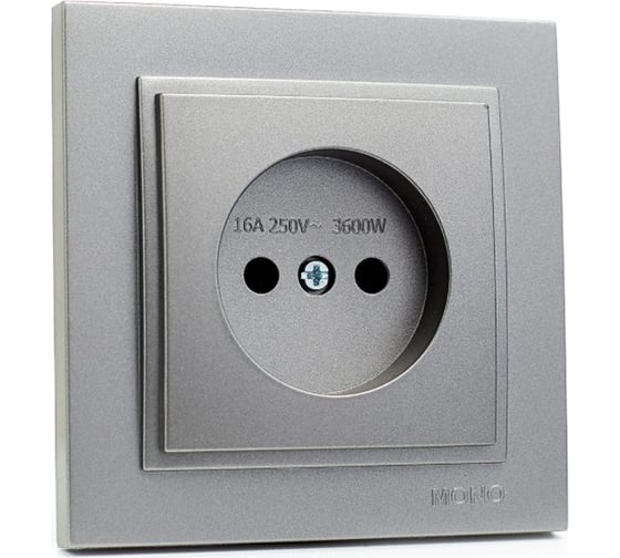1-а розетка без земли Mono Electric DESPINA антрацит 102-242422-116