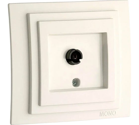 TV розетка конц. с экраном Mono Electric LARISA слоновая кость 103-010105-138